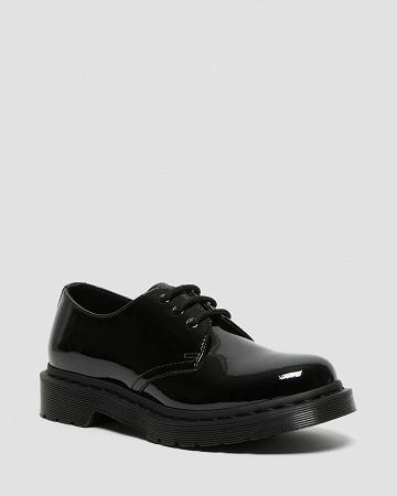 Women's Dr Martens 1461 Mono Patent Leather Oxfords Shoes Black | AU 358LIS